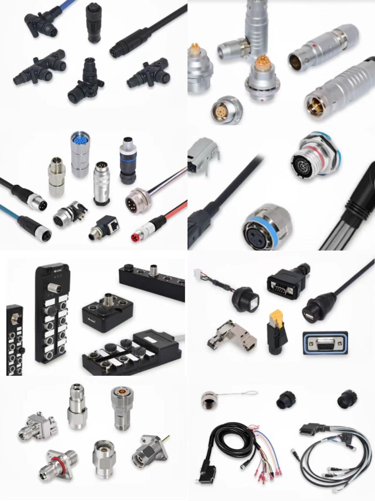 Connector- Circular waterproof connector, RF coaxial connector, push pull self-locking connector.
